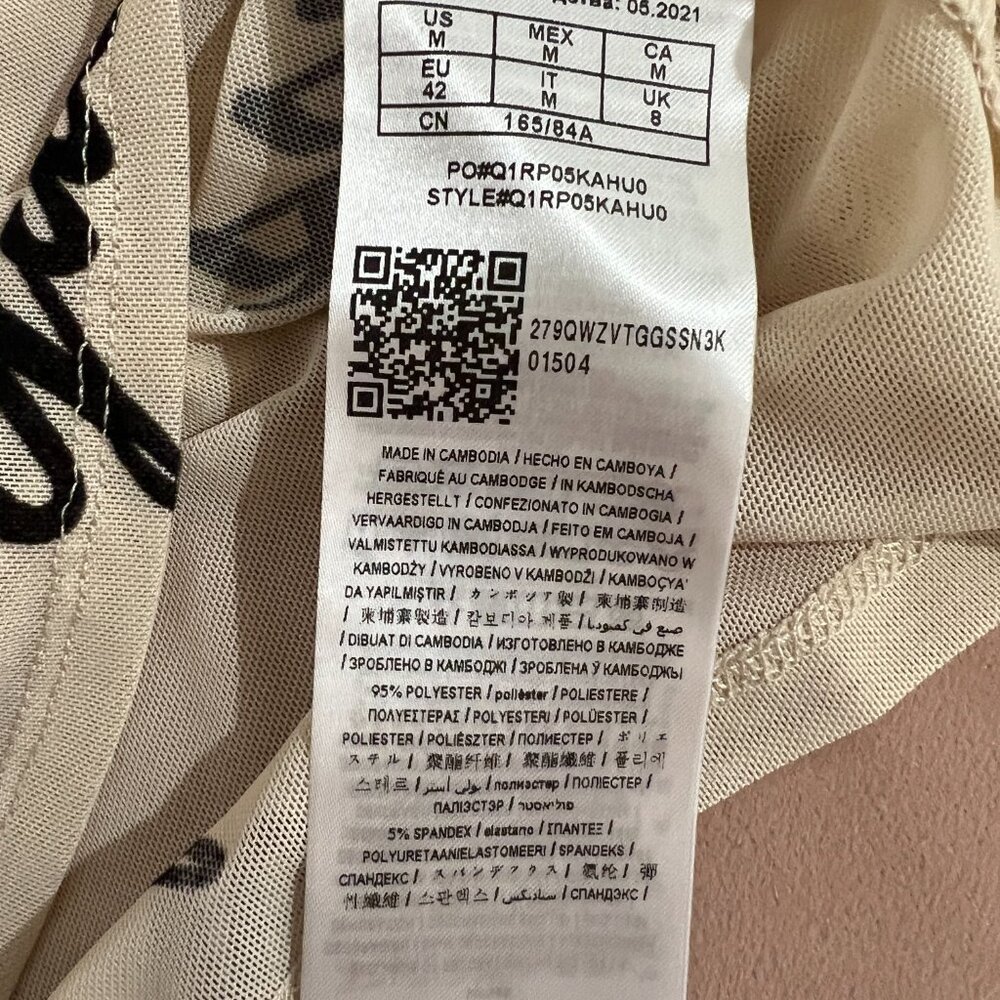 GUESS Women's Sheer Logo Off Shoulder Top size M - Picture 6 of 6